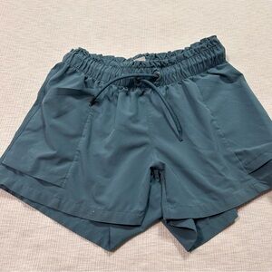 Athleta‎ Girl Explore More Teal Shorts Size M Medium 8-10 Pockets Youth